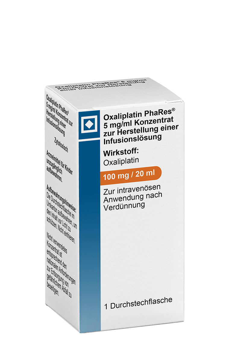 Produktverpackung Oxaliplatin PhaRes
